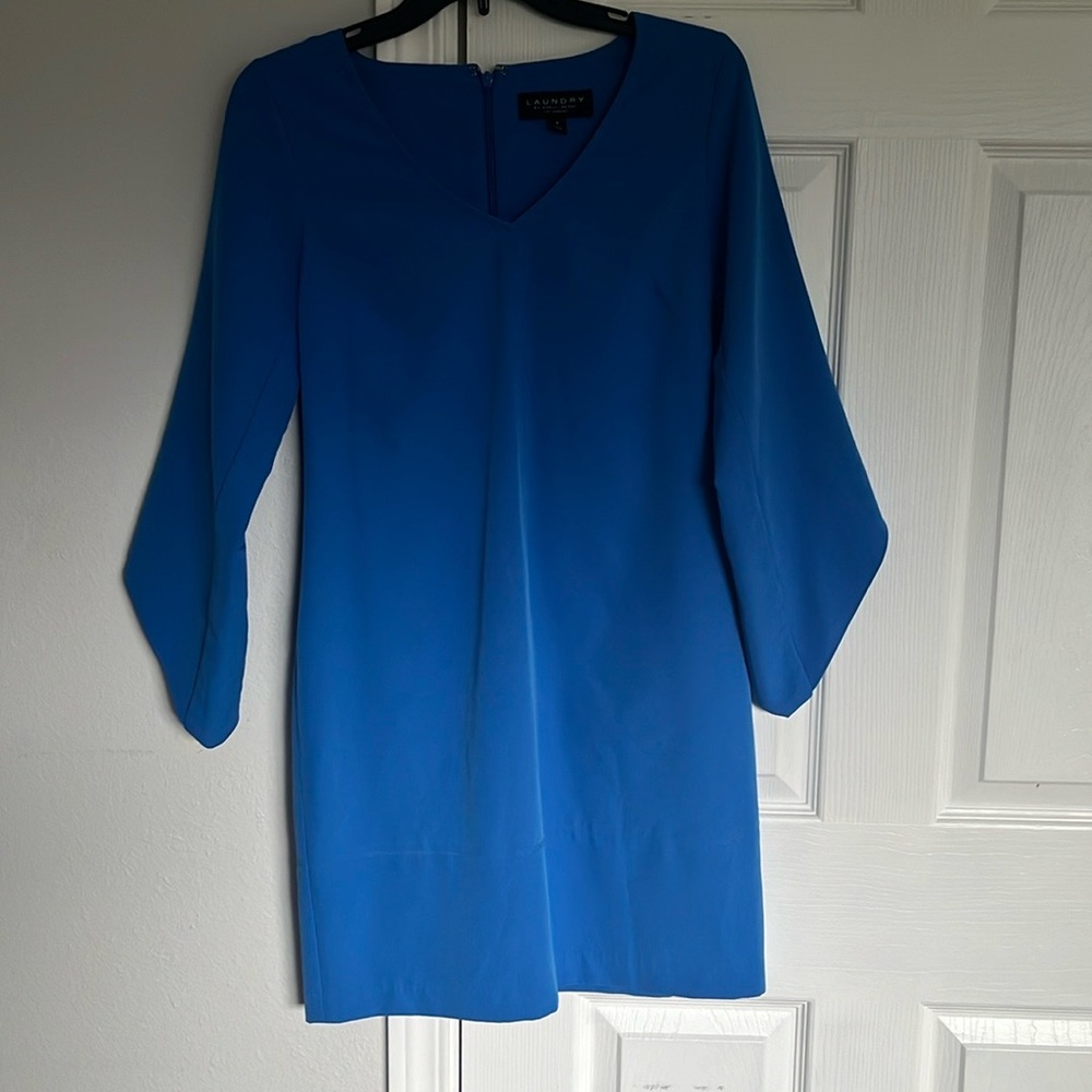 Laundry by Shelli Segal Cocktail 3/4 Dress Cerulean Blue Size 2